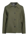 Sopi Woman Coat Military Green Size 6 Polyester, Viscose, Elastane