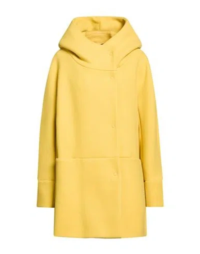 Sopi Woman Coat Mustard Size 10 Polyester In Yellow
