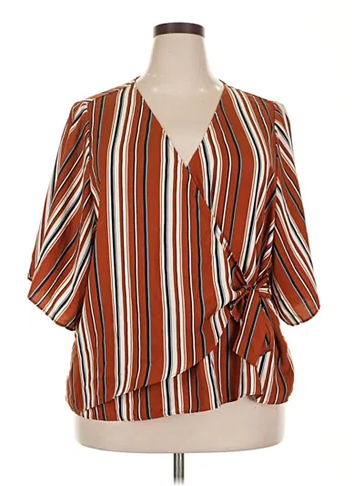 Pre-owned Soprano 3/4 Sleeve Blouse In Orange