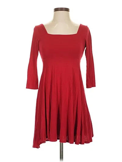 Pre-owned Soprano 3/4 Sleeve Top Red Sweetheart Neckline Tops