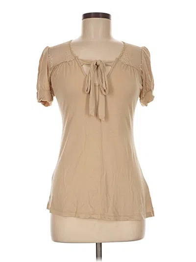 Pre-owned Soprano Short Sleeve Blouse In Tan