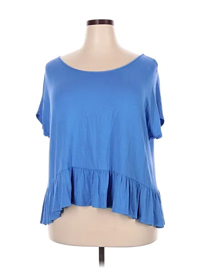Pre-owned Soprano Short Sleeve Top Blue Scoop Neck Tops