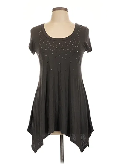 Pre-owned Soprano Short Sleeve Top Gray Scoop Neck Tops