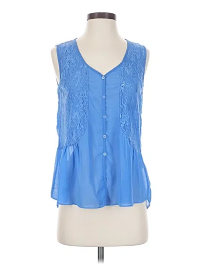 Pre-owned Soprano Tank Top Blue Plunge Neckline Tops