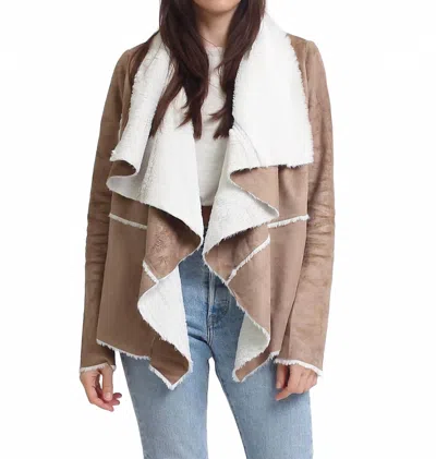 Soprano Winona Faux Suede Shearling Jacket In Camel In Brown
