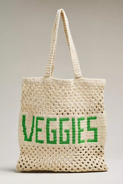 Soraya Hennessy Market Crochet Mesh Tote In Green