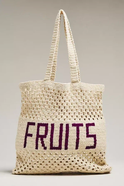 Soraya Hennessy Market Crochet Mesh Tote In Purple