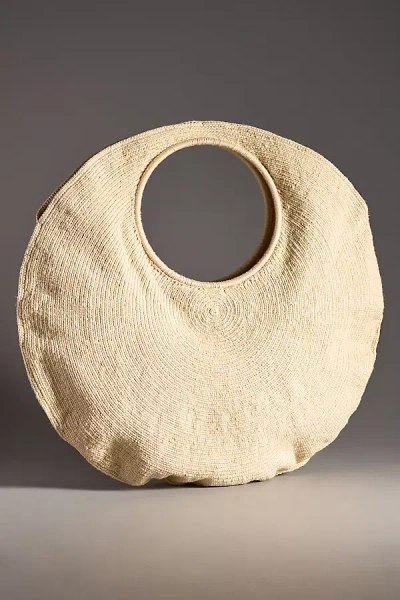 Soraya Hennessy Round Crochet Shoulder Bag In Beige