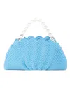 Soraya Hennessy Women's Crocheted Seashell Clutch Bag In Blue In Blue