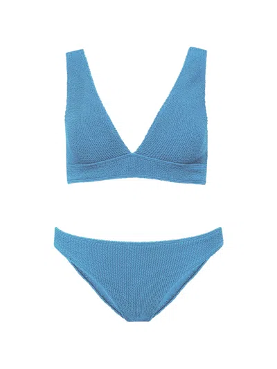 Sorbet Island Aqua Textured Bikini In Blue