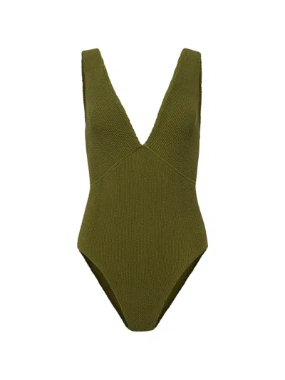 Sorbet Island Ariel V-neck Swimsuit In Green
