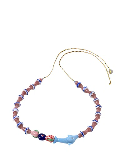 Sorbet Island Beaded Dolphin Bracelet In Brown