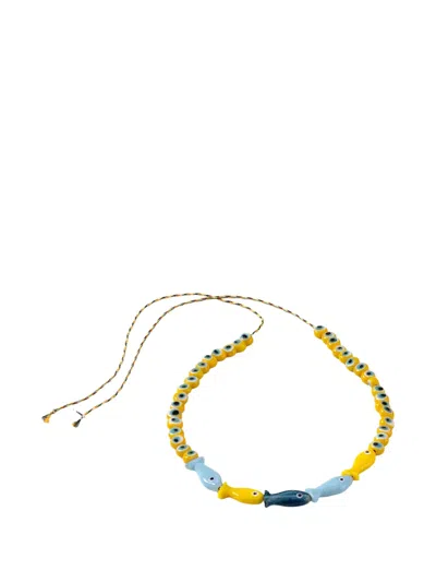 Sorbet Island Beaded Fish Bracelet In Yellow