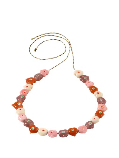 Sorbet Island Beaded Heart-charm Bracelet In Multi
