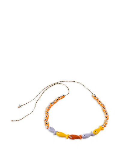 Sorbet Island Beaded Necklace In Brown