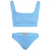 Sorbet Island Celine Bikini Set In Blue Bubblegum | Square Neck One Size Bikini | Stretchy Crinkle Fabric | Womens In Blue