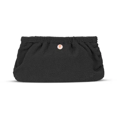 Sorbet Island Crinkle Clutch Bag Liquorice In Black