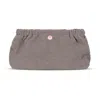 Sorbet Island Crinkle Clutch Bag | Womens Hazelnut Grey Pouch | Designer Crinkle Fabric Handbag | Pocket &amp; Mag
