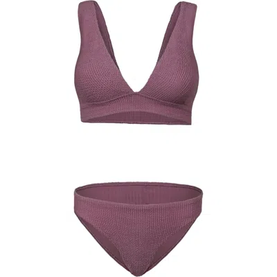 Sorbet Island Designer Bikini Set In Dusty Rose In Animal Print