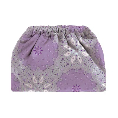 Sorbet Island Designer Pouch Bag In Grey/purple