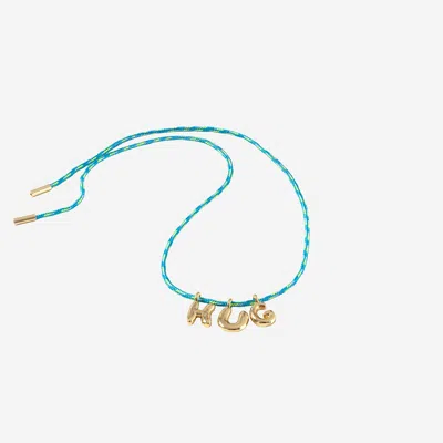 Sorbet Island Fabric And Metal Necklace In Gray