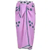 Sorbet Island Fig Multicolour Patterned Pareo | Womens Designer Sarong | Multi-wear Wrap Skirt &amp; Dress | Light In Purple
