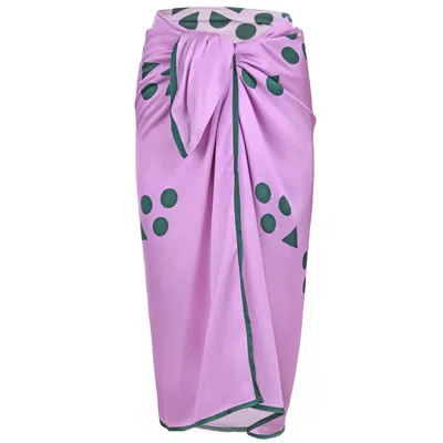 Sorbet Island Fig Multicolour Patterned Pareo | Womens Designer Sarong | Multi-wear Wrap Skirt &amp; Dress | Light In Purple