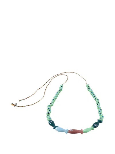 Sorbet Island Fish Beaded Bracelet In Green