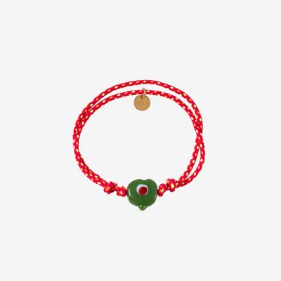 Sorbet Island Guardian Bracelet With Glass Bead In Red