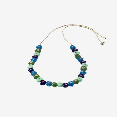 Sorbet Island Heart-shaped Glass Bead Necklace In Multicolor