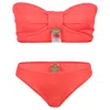 Sorbet Island Lory Bandeau Bikini Set Strawberry In Red