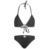 Sorbet Island Mia Triangle Bikini Set In Liquorice Black | One Size Swimsuit | Stretchy Crinkle Fabric | Low Waist In Black