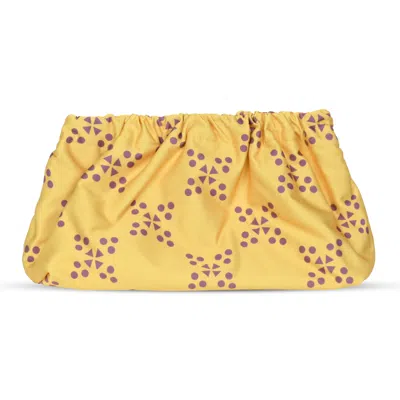 Sorbet Island Multicolour Patterned Clutch Bag Banana In Yellow