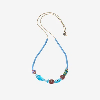 Sorbet Island Necklace With Dolphins And Glass Beads In Pink