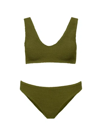 Sorbet Island Noa Textured Bikini In Animal Print