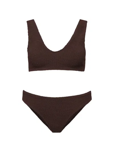 Sorbet Island Noa Textured Bikini In Brown