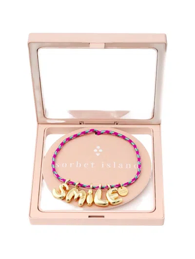 Sorbet Island Smile Gold-plated Body Jewellery In Pink