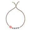 Sorbet Island Square Letter And Charm Bracelet In Multi