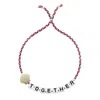 Sorbet Island Square Letter And Charm Bracelet In Red