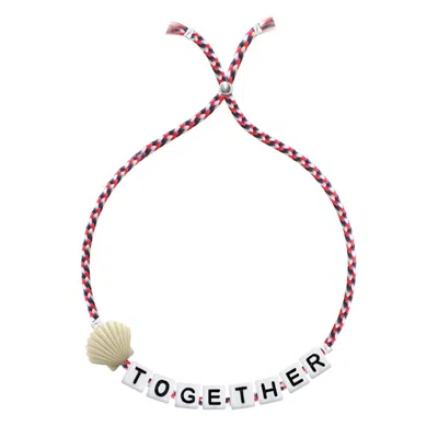 Sorbet Island Square Letter And Charm Bracelet In Red