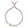 Sorbet Island Square Letter And Charm Bracelet In Purple