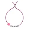 Sorbet Island Square Letter And Charm Bracelet In Purple