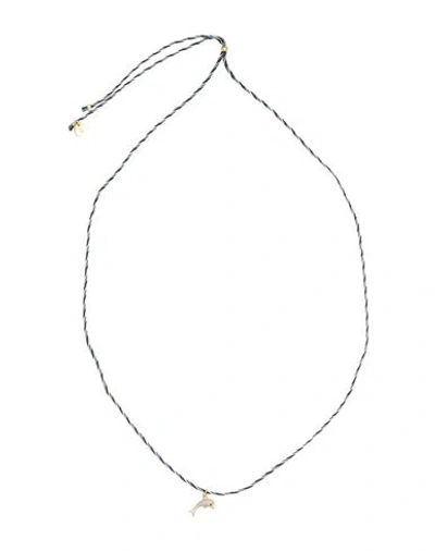 Sorbet Island Woman Necklace Pastel Blue Size - Textile Fibers, Metal