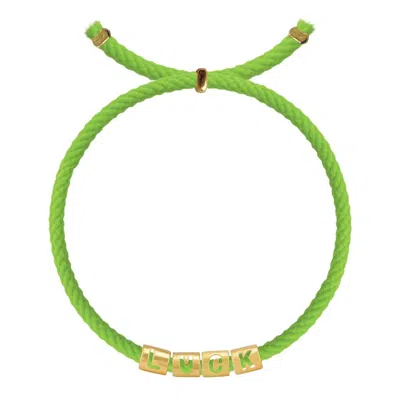 Sorbet Island Womens Designer Bracelet With Luck Letters In Green