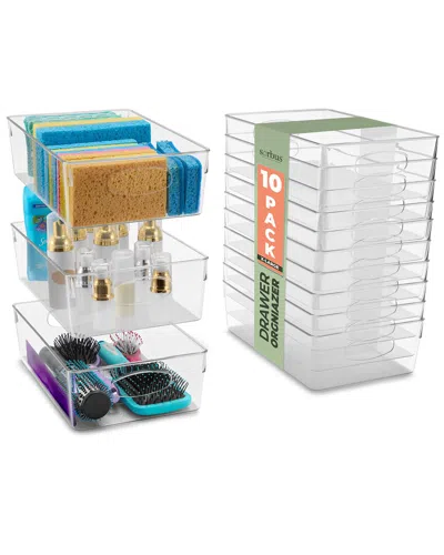 Sorbus 10 Pack Large Plastic Container Bins In Multi