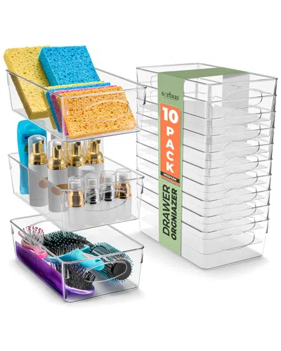 Sorbus 10 Pack Plastic Medium Container Bins In Multi