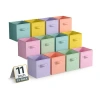 Sorbus 11" 12 Pack Sturdy Collapsible Fabric Cubes With Handle Storage Cube In Pink