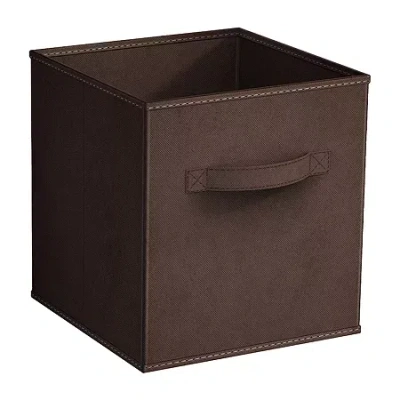 Sorbus 11" Foldable Fabric Storage Cube Bins With Handles Storage Cube In Brown