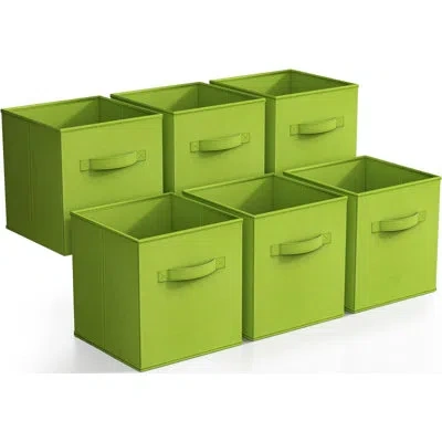 Sorbus 11" Foldable Storage Cubes With Handles In Green