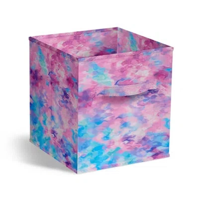 Sorbus 11" Foldable Storage Cubes With Handles Intie Dye Purple 1 Piece In Blue;pink;purple
